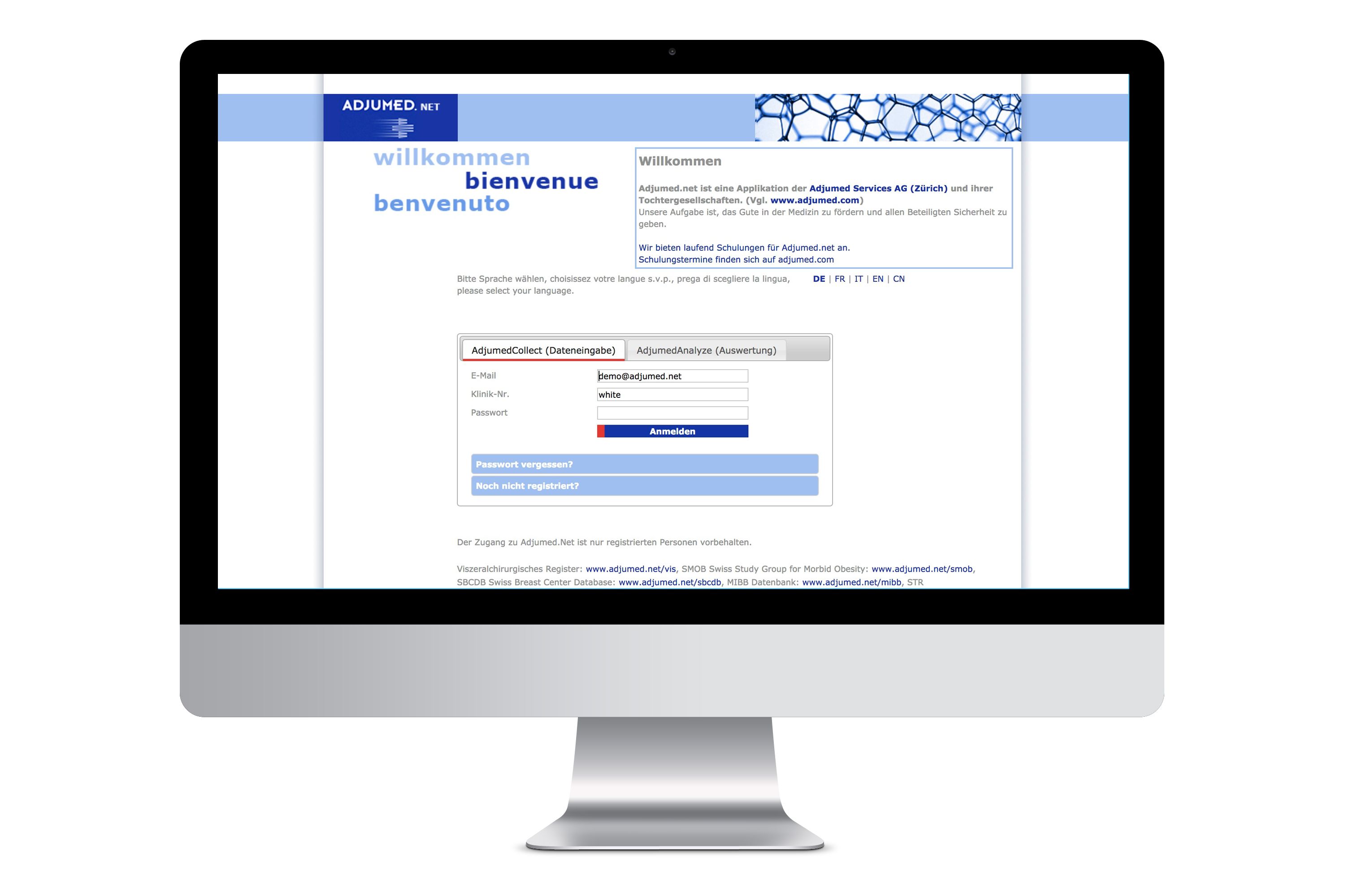 Adjumed.net registration form