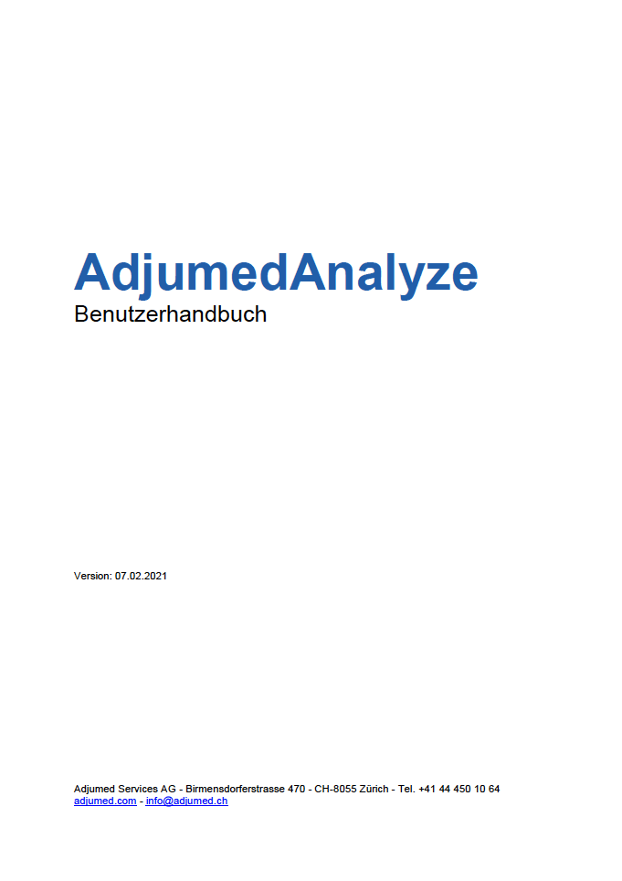 AdjumedAnalyze Benutzerhandbuch